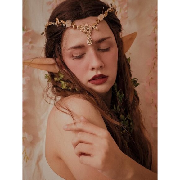 Handmade Fairy Crown Floral Headband Elven Circlet for Women Girls Cosplay